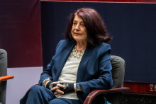 Urszula Dudziak w czasie panelu dyskusyjnego. 