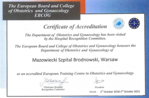 European Board and College Obstetrics and Gynecology (EBCOG) accreditation
