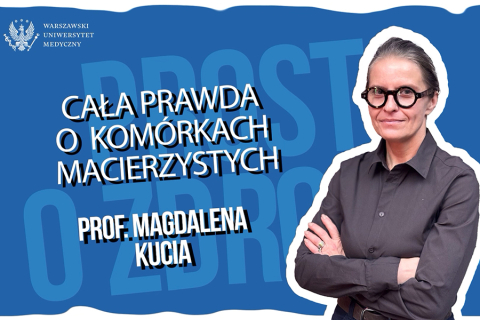 Grafika zapowiadająca podcast. Po prawej jest zdjęcie kobiety z ciemnymi włosami i w okularach - prof. Magdaleny Kuci. Po prawej tytuł odcinka i imię i nazwisko kobiety.